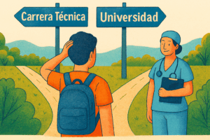 En el texto, el autor reflexiona sobre el proceso de elegir una carrera profesional, destacando que se trata de una decisión personal y crucial que definirá el futuro y la posición en la sociedad de quien la toma. Advierte que no debe basarse en presiones externas o opiniones ajenas, sino en un análisis maduro de los intereses propios, ya que una elección incorrecta puede llevar a insatisfacción y pérdida de tiempo.