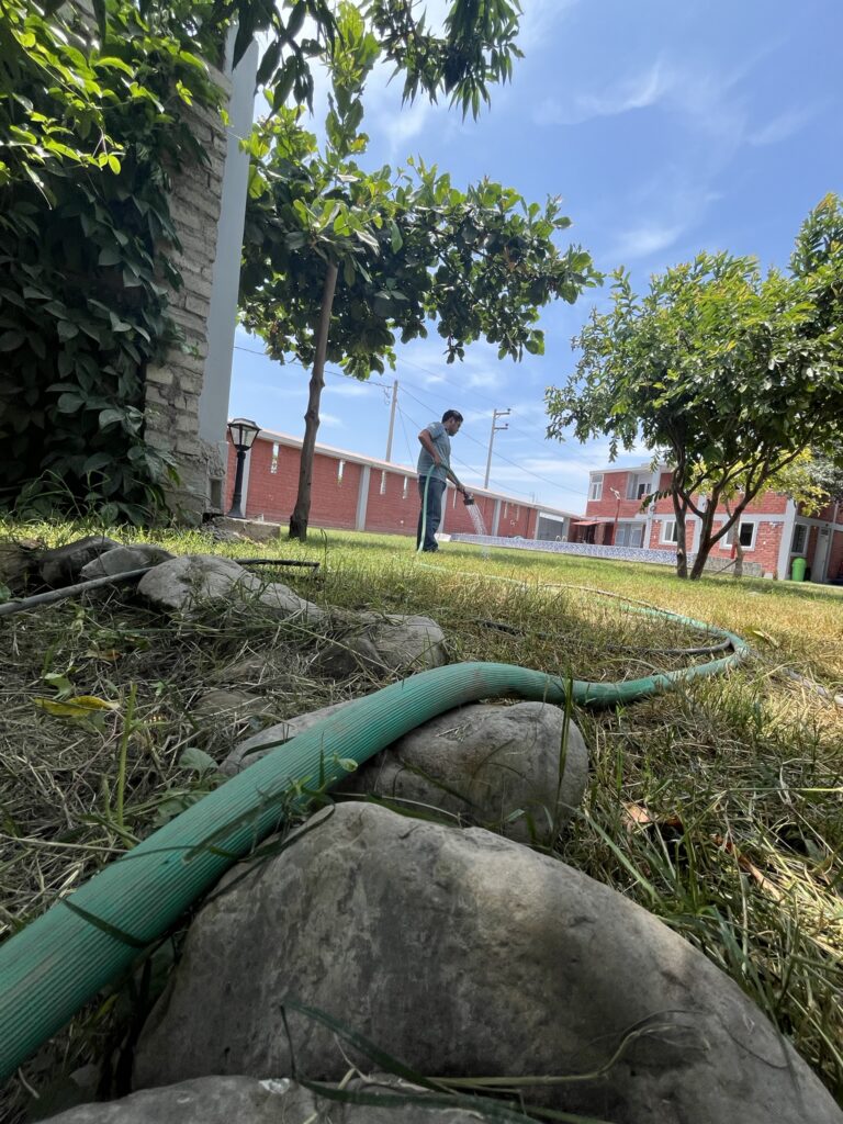 La tierra que antes era un concreto, ahora se puede hacer hoyos sin sufrir.