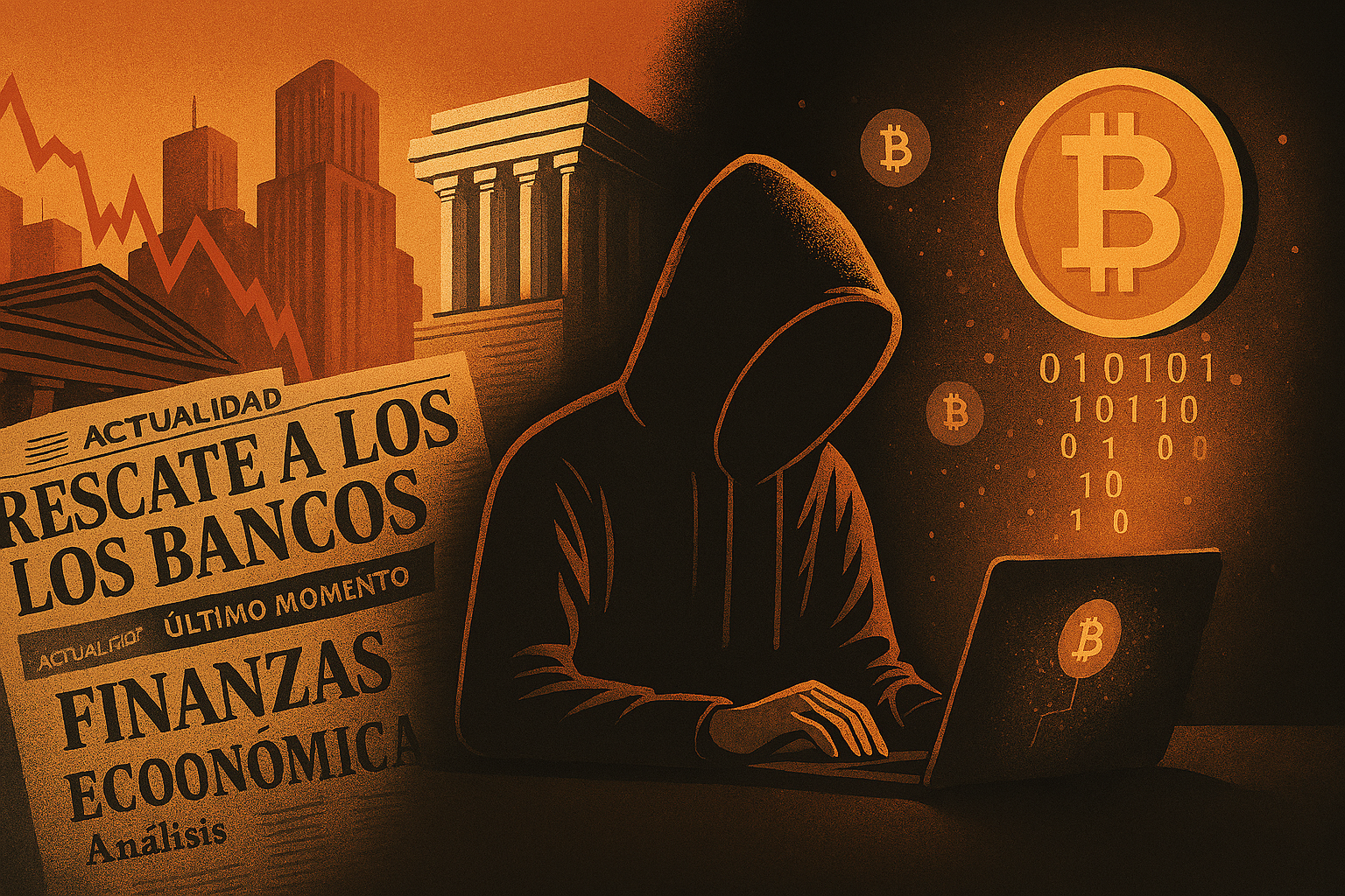En octubre de 2008, en medio de la crisis financiera global, un correo anónimo compartió un PDF de nueve páginas en una lista de criptografía: el white paper de Bitcoin. Su autor, Satoshi Nakamoto, propuso una moneda digital sin bancos ni intermediarios. El 3 de enero de 2009 minó el primer bloque de la red, dejando un mensaje oculto que criticaba el rescate bancario.