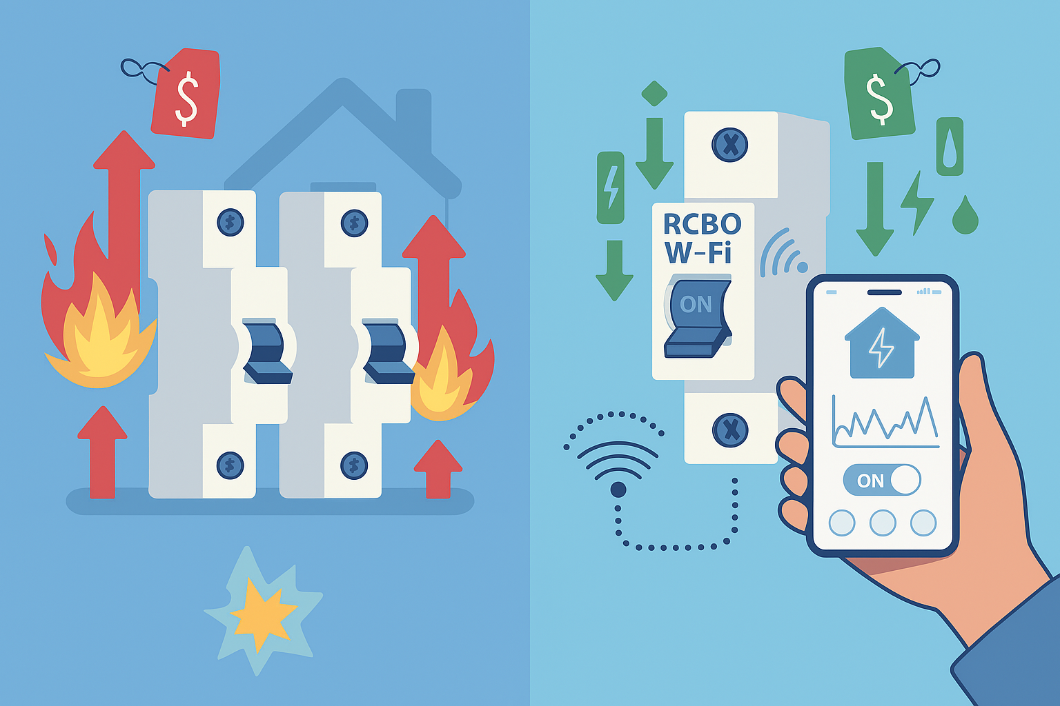 Los breakers inteligentes, a diferencia de los tradicionales, ofrecen protecciones avanzadas (como contra sobretensión y fugas de corriente) y permiten monitorear el consumo en tiempo real mediante una app. Aunque su costo es mayor, se presenta como una inversión recomendable para la seguridad y eficiencia energética del hogar.