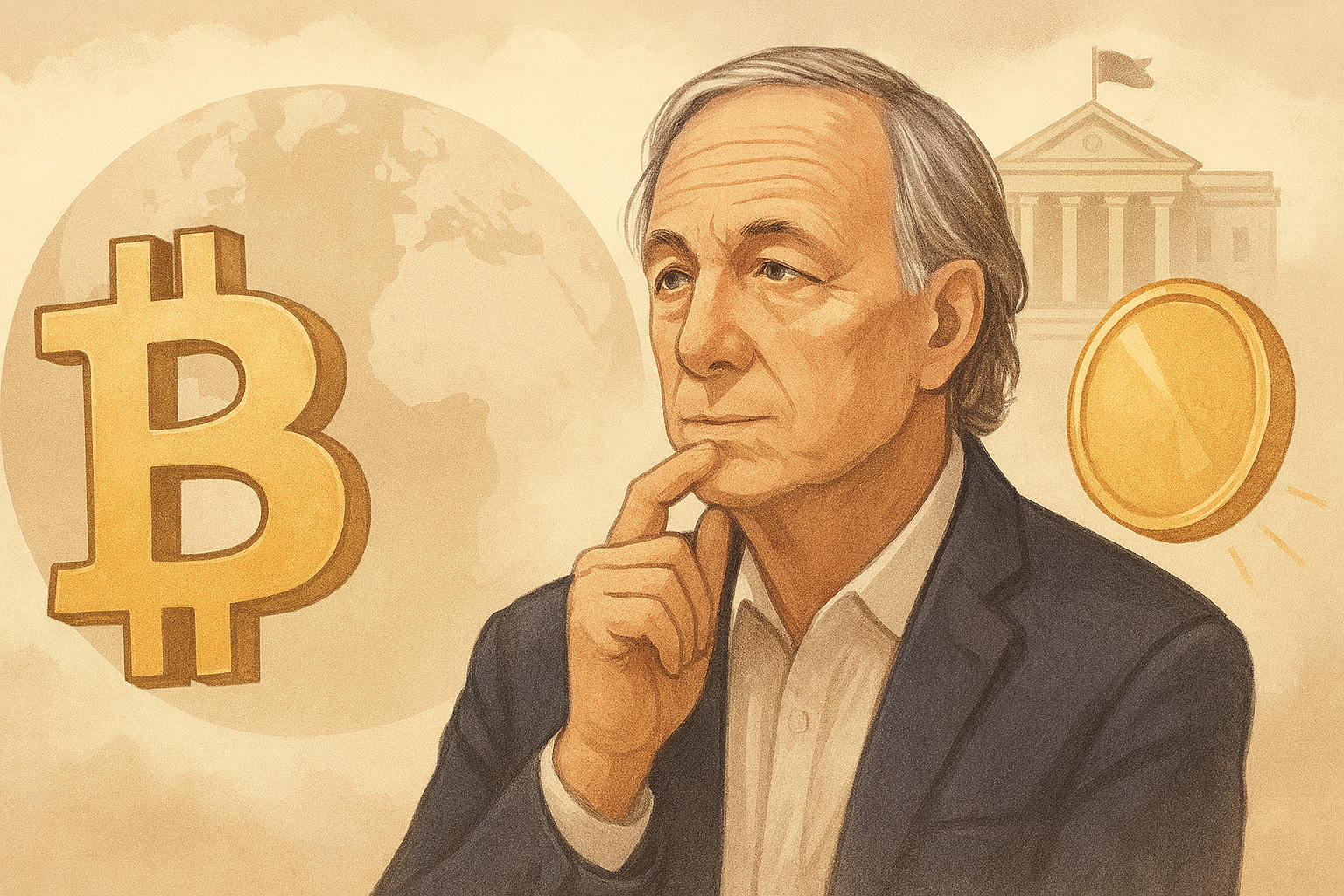 Ray Dalio, fundador de Bridgewater Associates, reconoce a Bitcoin como "una gran invención" sin convertirse en un entusiasta. Advierte que su mayor riesgo es tener éxito, porque los gobiernos harán lo que sea para proteger su poder monetario. Lo ve como un potencial "oro digital" y refugio contra la inflación, aunque aún demasiado volátil.